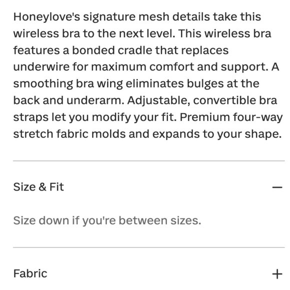 NWT Honeylove CrossOver Bra in Sand Size Large 38B/C - Picture 7 of 7